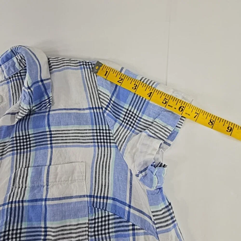 J. Jill Love Linen Plaid Full Button Up Shift‎ Dress WOMEN'S SIZE MEDIUM PETITE. - Picture 15 of 16